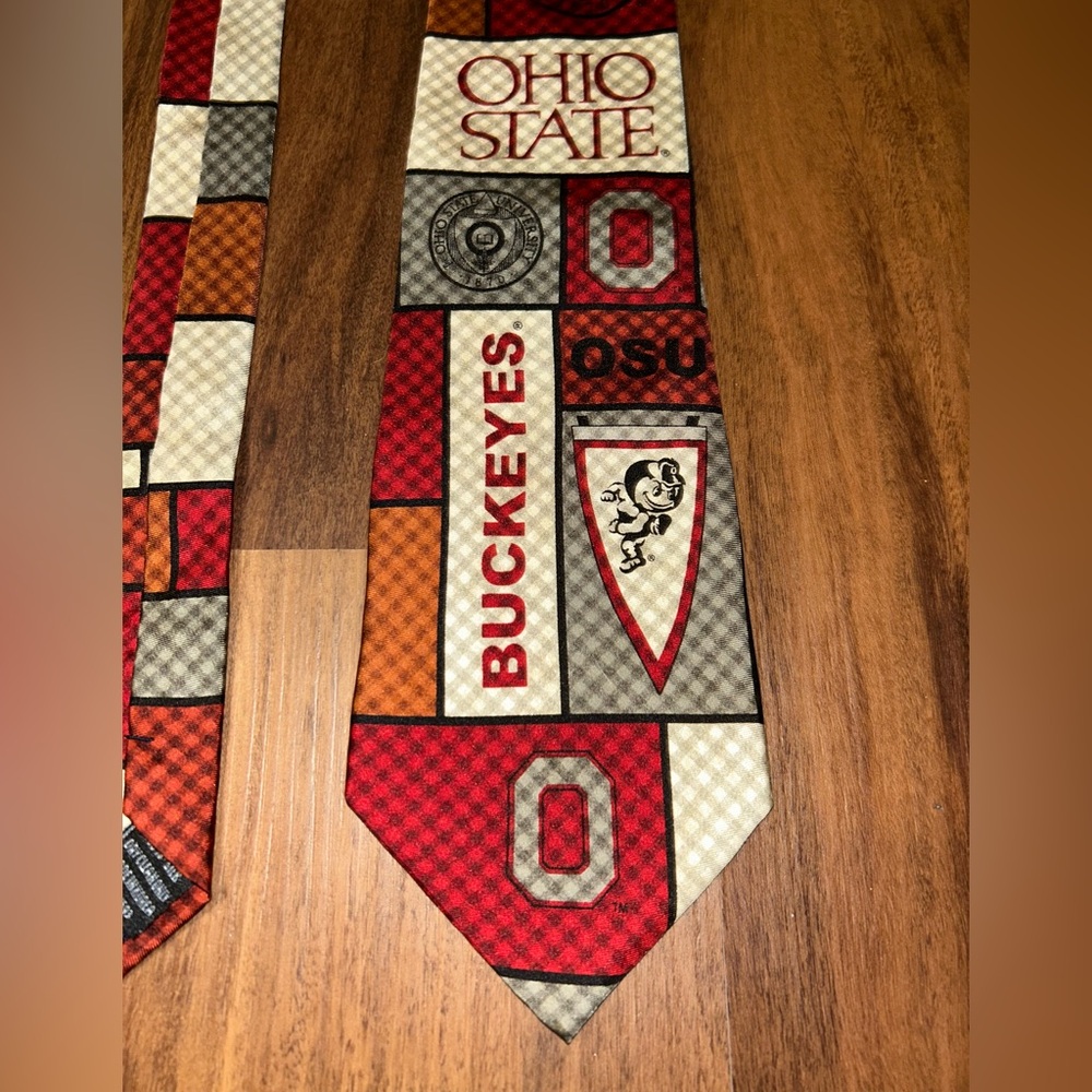 Ohio State University Necktie Tie Silk Eagle Neckwear Men's Buckeyes OSU VTG